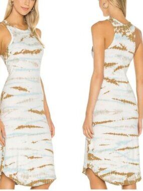 Young Fabulous & Broke Tie-Dye Tank Maxi Dress in Brown & Aqua